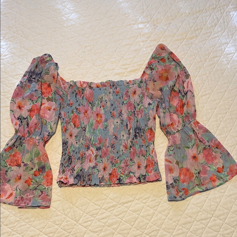 Lost + Wander Multicolor Floral Blouse